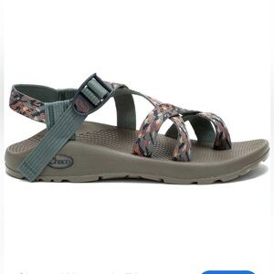 CHACO ZX/2 GRAY ORANGE TOE SPORTS SANDALS SIZE 9 EUC